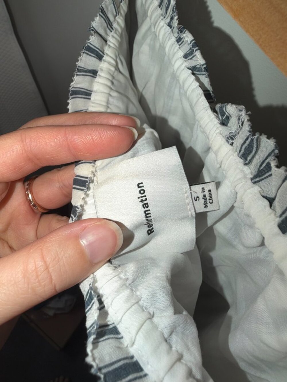 Reformation Toria Short Antibes Stripe Lace Trim | Size S - Picture 6 of 6
